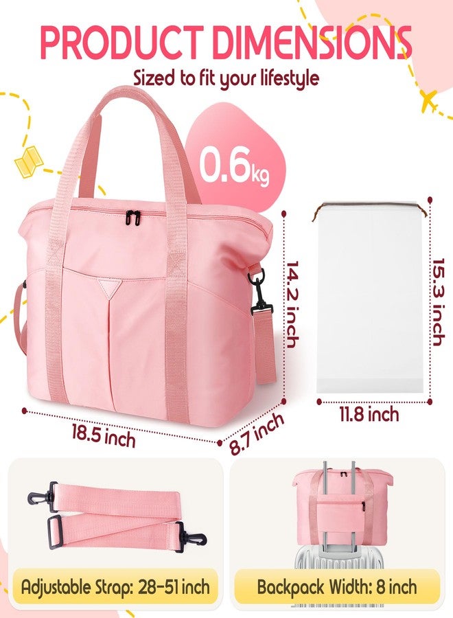 Magimack Duffle Bag for Travel, Carry-on Travel Bag with Trolley Sleeve, Sport Gym Bag for Women, Overnight Bag for Men, Hospital Bag for Labor and Delivery (Pink) - Image 2